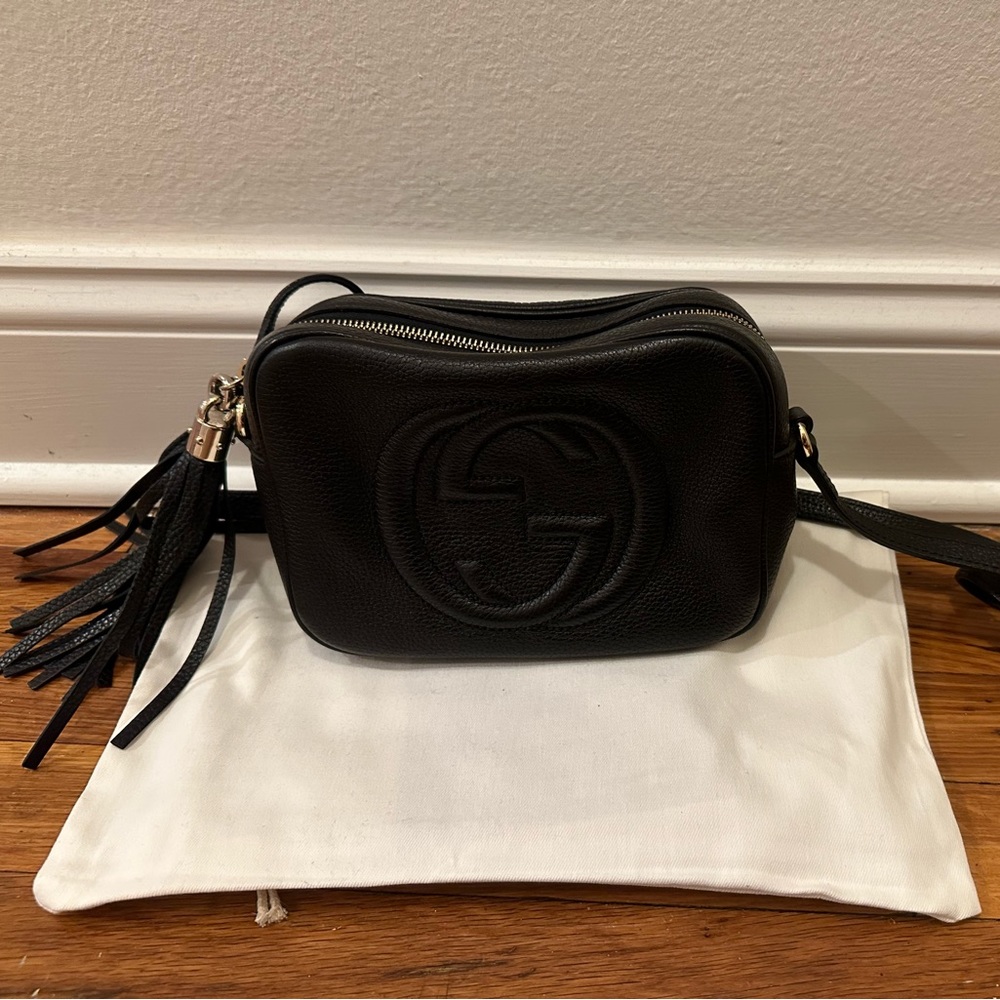 GUCCI Soho Disco Bag Black Leather Small